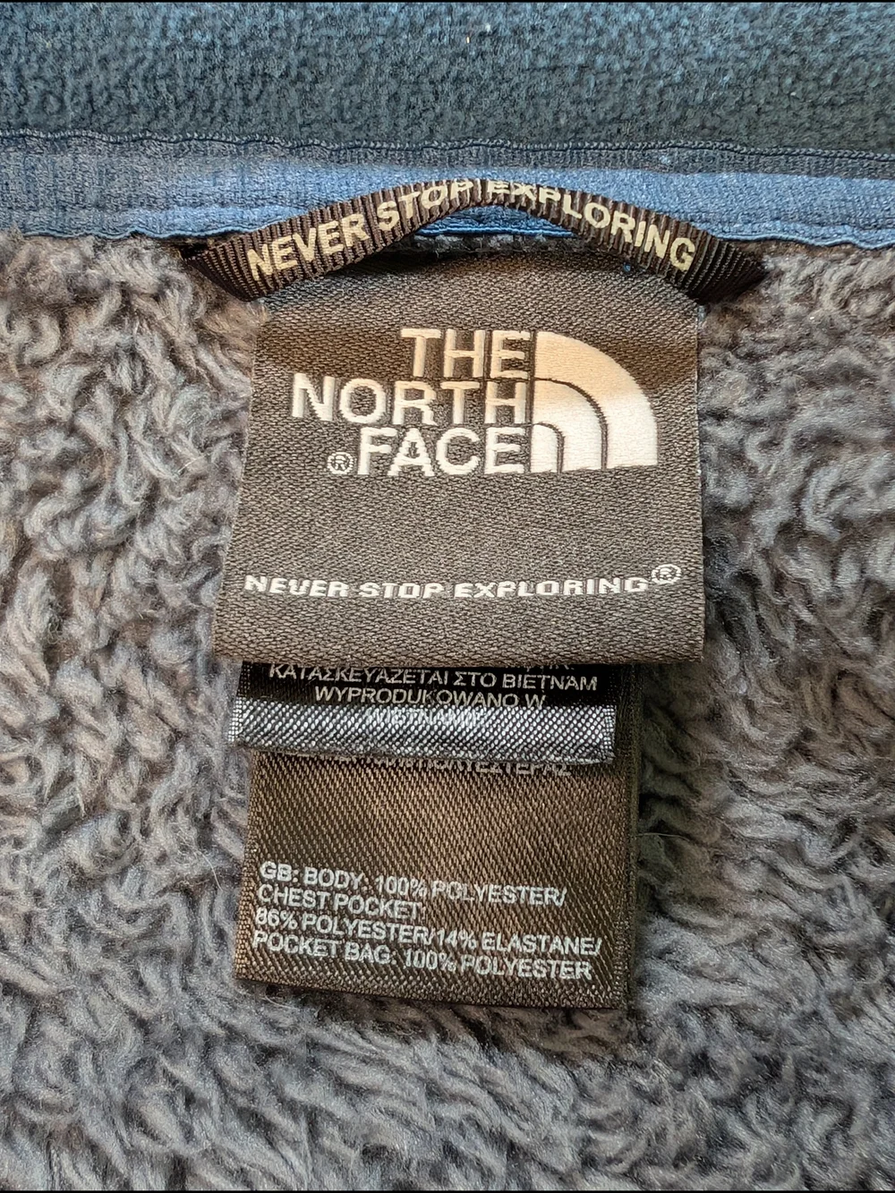 The North Face Fleece Jacket Mens Large Blue Gray Hiking Outdoor Gorpcore Top